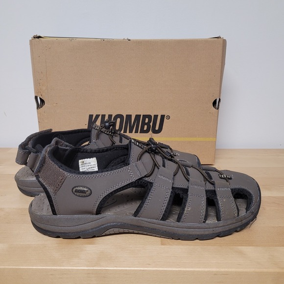 Khombu Chandler Fisherman Sandals Mens Size 11 Brown Leather Bungee Strap 73234 main image 7